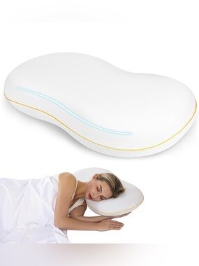 Cooling Memory Foam Side Sleeper Pillow – Ergonomic Cervical Pillow